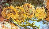 Sunflowers Canvas Paintings - Four Cut Sunflowers